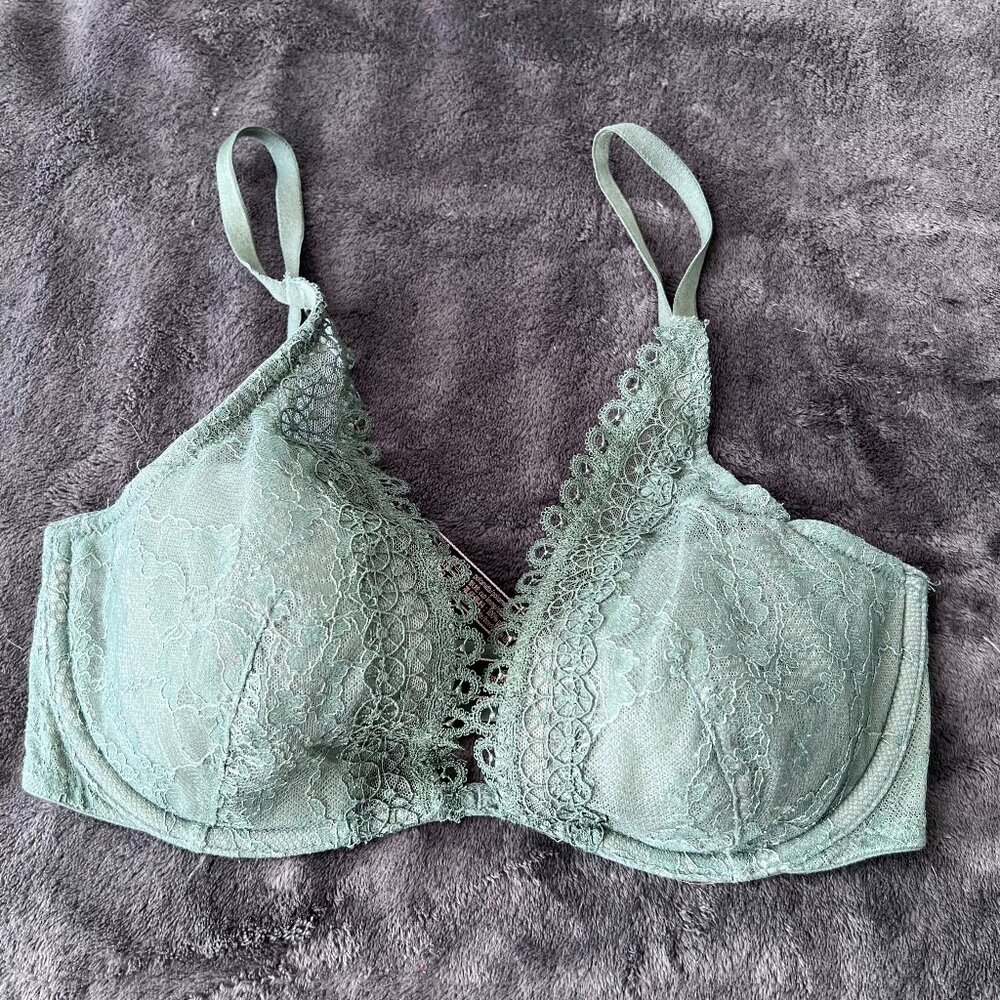 Victoria Secret Very Sexy Unlined Plunge in Sage Green Size 32DD